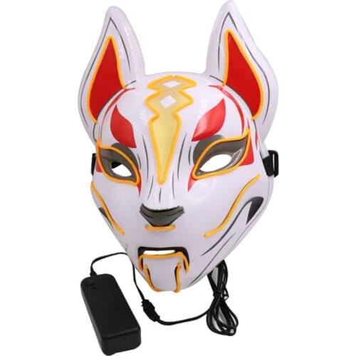 Men Women Rave Halloween Horror Neon Mask EL Wire LED Light Up Full Cat Face Cosplay Costume Festival Party Supplies