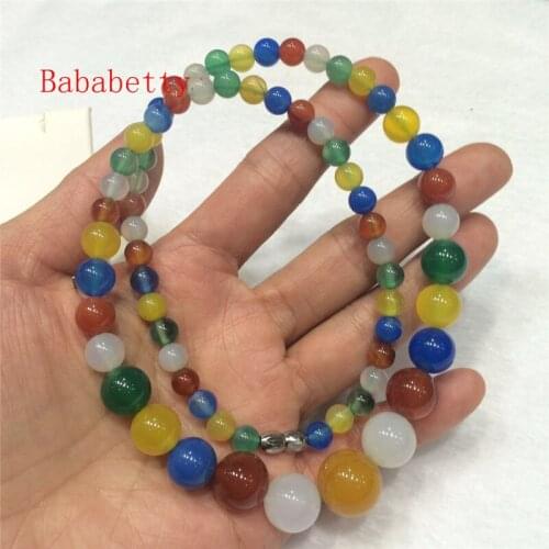 NEW Natural multicolor onxy stone necklace 17"