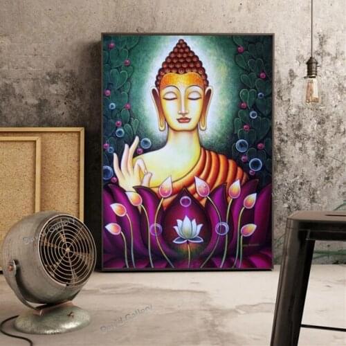 Hand painted Modern popular art on canvas Divine Buddha oil Painting By Acrylic Painting painted for living room Home Decor