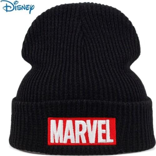 Disney Marvel Beanie hat Autumn Winter warm Hedging hats Marvel letter Embroidered Draw stitch wool hat Men Women Hip Hop Hats