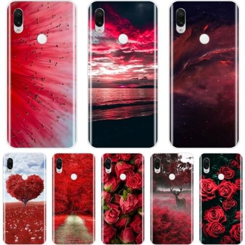 For Xiaomi Redmi K20 PRO GO 7 7A Y2 Y3 Case TPU Silicone Red Heart Rose Back Cover For Xiaomi Redmi Note 7S 7 PRO Phone Case