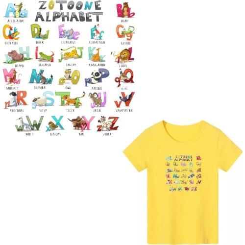 Iron on Letter Patches Thermo Transfer for Clothes Cute Decor Children DIY Tops Heat Transfer Stickers T-shirt Jeans Print PVC E