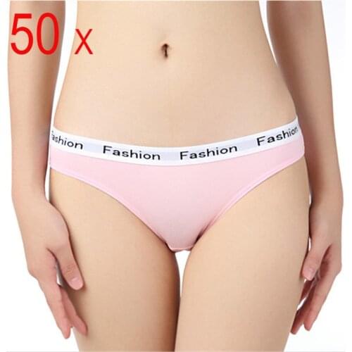 50 pieces Sexy panties women underwear pink black white briefs female underpants ladies Hipster Seamless panties wholesale solid