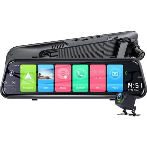 UNCOM DVR Dash Cam 10-inch full-screen intelligent cloud rear-view mirror navigator ADAS dual recording driving recorder