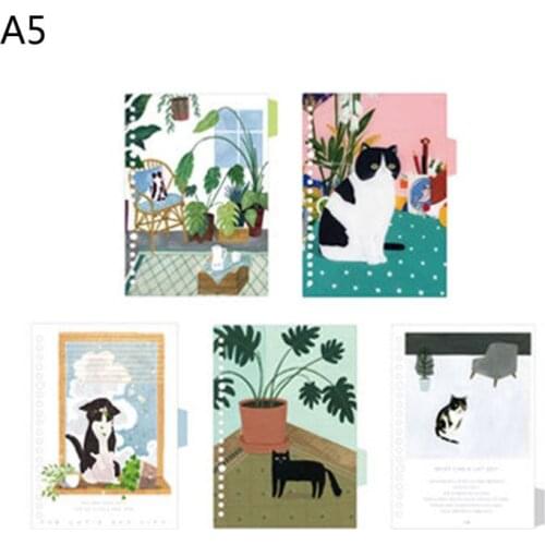 1Set Fresh Diary Paper Binders A5 A6 Loose Leaf Notebook Divider Index Separator