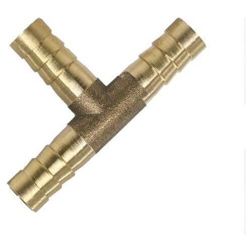 1PC T Style Brass Connector 6/8/10/12/14/16mm Barb Hose Fittings Tube Joiner Connector Straight Union