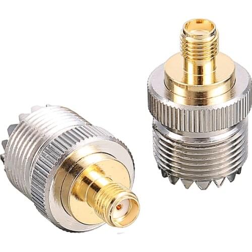 2pcs Antenna Adapter S021A SMA-F To UHF-F SO239 for Baofeng UV-5R PX-777 PX-888 Nickel-plated Female to Female Antenna Connector