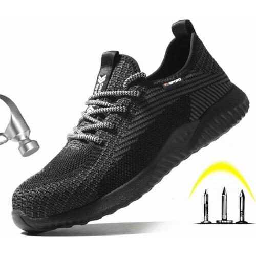 2021 Fashionable Breathable Mens Safety Shoes Steel Toe Toe Anti-piercing Indestructible Lightweight Work Shoes Mens Sneakers