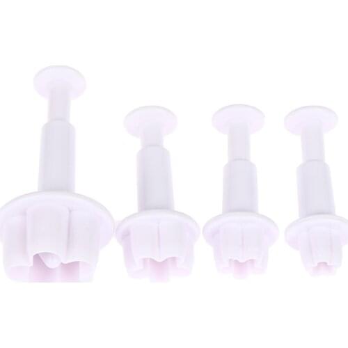 4Pcs/Set Plum Blossom Flower Plunger Fondant Cutter Sugarcraft Cake Decorating Tools DIY Cookie Stamper Baking Accessories