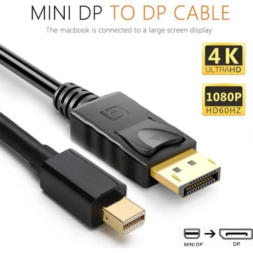 4K HD 1080P Mini Display Port to Display Port Cable mini dp to dp Thunderbolt to DP 60Hz Cable For Macbook Surface Pro N024