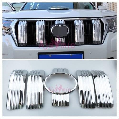 Accessories For Toyota Land Cruiser 150 Prado LC150 FJ150 2018 Front Grille Bumper Garnish Trims Camera Hole Chrome Car-Styling