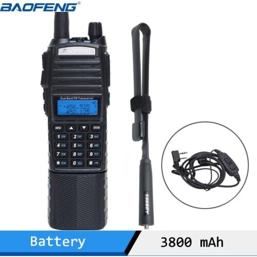 Baofeng UV-82 Walkie Talkie 5W 3800mAh Battery Dual PTT 137-174/400-520MHz UV 82 Ham Amateur Portable Radio Station For Hunting