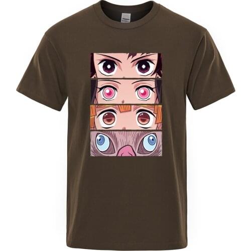 Demon Eyes anime Character Print T-Shirts Mens Creativity Quality T-Shirt Fashion Brand Clothing Cartoon Loose Mens Tee Clothing
