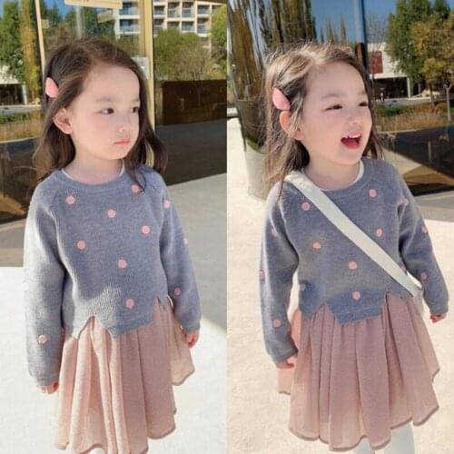 Girls Sweater Kids Coat Outwear 2021 Grey Plus Velvet Thicken Warm Winter Autumn Tops Fleece Christmas Childrens Clothing