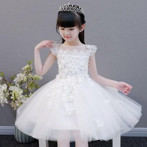 Kids dresses for girls Flower applique Kid Clothing Elegent beading Girls Dresses for Children Princess Party Custumes cheongsam