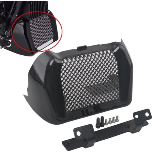 Motorcycle Black Oil Cooler Cover Kit W/ Bracket For Harley Touring Road King Street Glide Freewheeler FLHXS FLTRX FLHR 2017-20