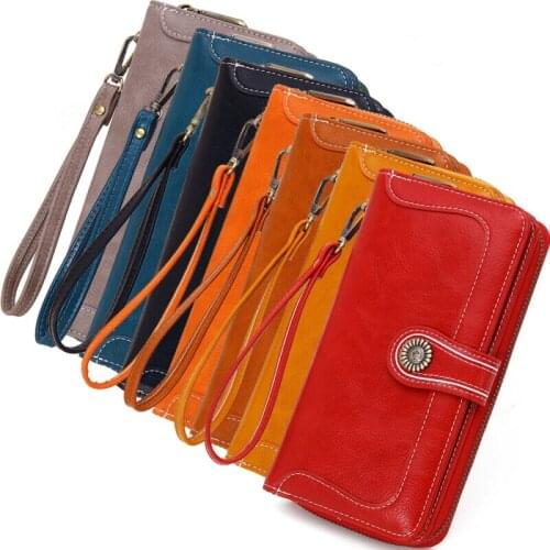 Women Wallets Lady Long Card Holder Phone Bag Case Purse Handbag Clutch Leather Wallet /BY