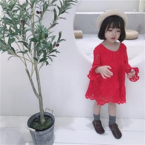 Cute Baby Girls Princess Dresses 2 3 4 5 6 Years Old Kids Round Neck Patchwork Sweet Princess Dress Children Lace Dress Clothing