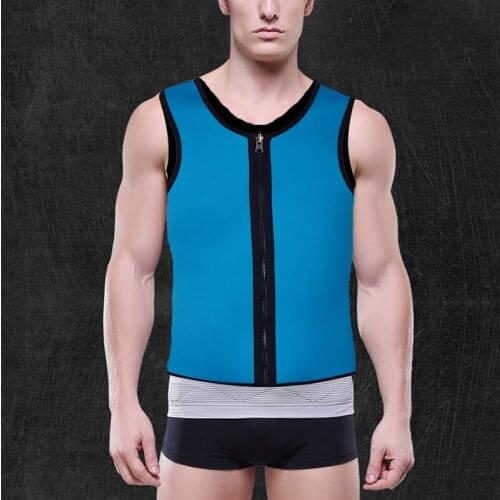 FLORATA Mens Waist Trainer Body Shaper Zip and Clip Bodysuits Waist Slimming Shapewear Neoprene Corset Sauna Shaper