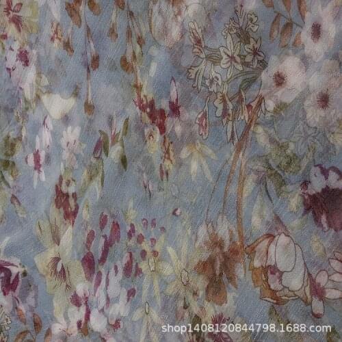 Currently Available Shirt Beach Skirt Long Skirts Cloth Semi-Permeable Brocade Silk Ruffled Printed Chiffon Fabrics Flas