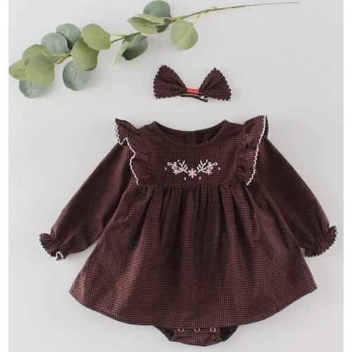 Brand New Newborn Infant Baby Girls Romper Spring Long Sleeve Ruffles Playsuit Baby Clothing Jumpsuit Clothes Embroidery Outfits