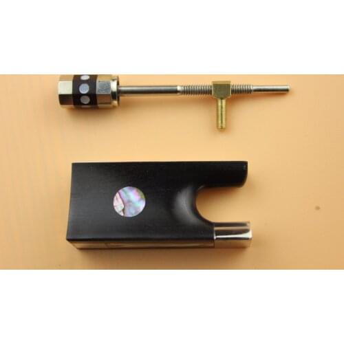 New Top 4/4 Violin Ebony Frog Abalone Fully Lined Nickel Silver Paris eyes