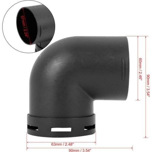 Plastic Air Ducting Pipe Elbow Outle 3.54\"X2.48\"X3.54\" Black Connector