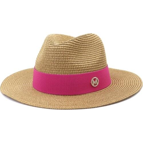 2021 Women Men Beach Hat Outdoor Sun Protection Fashion Jazz Straw Hat Wide Brim Oversized Sun Visor Hat