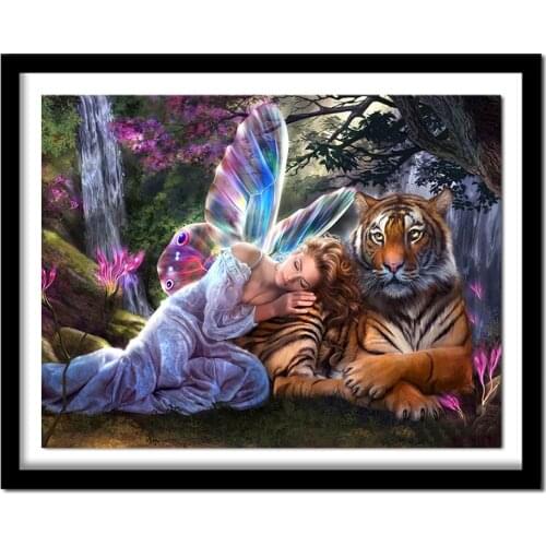 Full Square Drill 5D DIY Diamond Painting "Butterfly Fairy Tiger" 3D Embroidery set Cross Stitch Decor gift VIP
