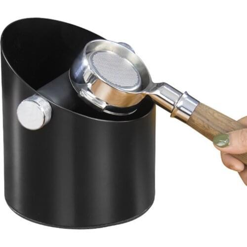Black Espresso Coffee Knock Box Residue Dump Waste Bucket Non-Slip Shop Bar