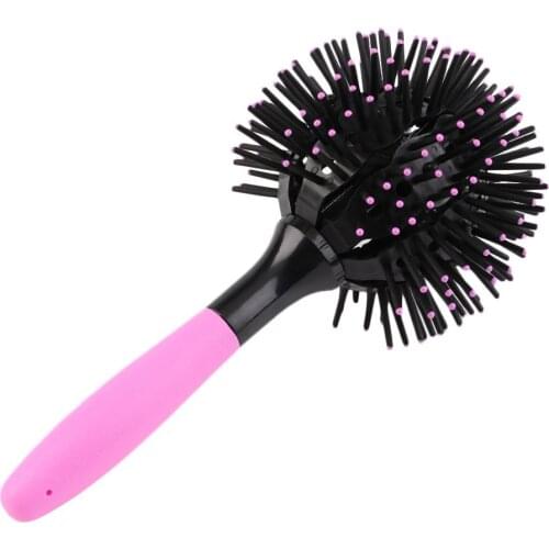 3D Round Hair Brushes Comb Salon make up 360 degree Ball Styling Magic Detangling Hairbrush Heat Resistant Hair Comb Top Quality