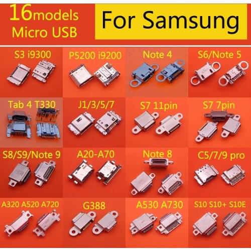 1pc Charging Port For Samsung Galaxy S3 i9300 P5200 Note 4 5 8 9 S6 edge S7 S8 S9 S10 Plus J1 J3 Micro USB Connector Jack Socket