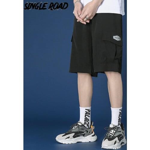 Single Road Mens Shorts Men 2021 Summer Solid Short Plain Harajuku Japanese Streetwear Male Pants Black Casual Shorts For Men