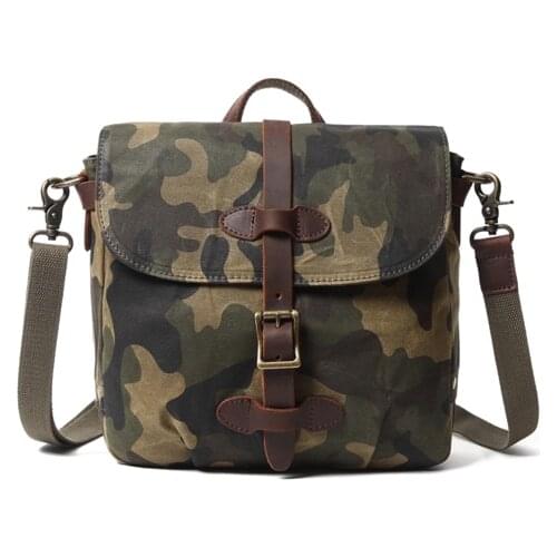 2021 mens camouflage canvas oil wax diagonal bag waterproof casual shoulder bag best selling tactical mens bag messenger bag