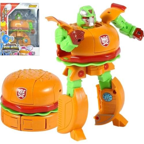 Transformable Hamburger Cake Food Figure Robot Deforming Kids Toy Party Favors