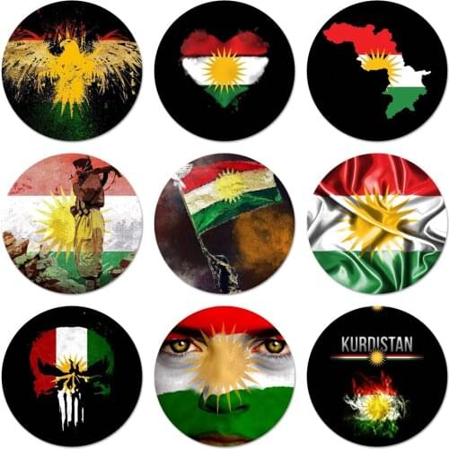 Kurdistan flag Icons Pins Badge Decoration Brooches Metal Badges For Backpack Decoration 58mm