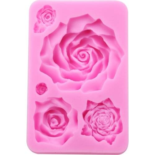 Rose Flower Handmade Soap Silicone Mold Chocolate Gumpaste Fondant Cake Candle Moulds Cake Decorating Mould Confectionery Tools