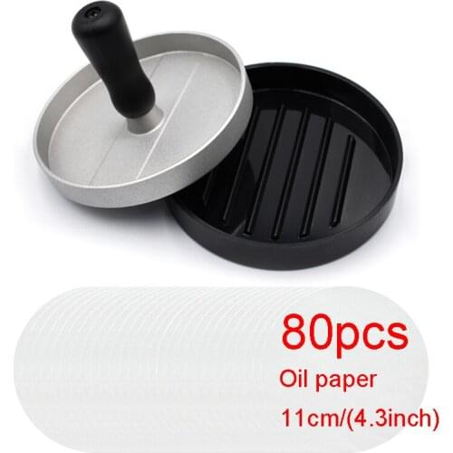 1Set Chef Cutlets 12cm Hamburger Press Aluminum Alloy ABS Round Hamburger Meat Beef Grill Burger Press Patty Maker Mold Tool