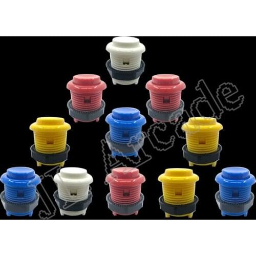 10pcs Latest sale 28mm Screw Thread American Button Spiral buttons For Arcade Joystick DIY Kits Parts Mame Jamma Choose 8 color