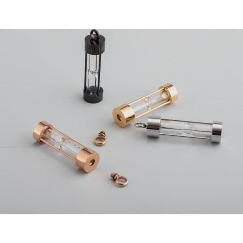 12x48MM Stainless Steel Rose Gold Silver Black Plated Time Sandglass Perfume Container Wish Vial DIY Pendant Charm 1800511