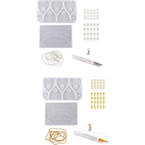 2Pcs Ouija- Board Planchette Resin Molds Gothic Ouija- Board Game Keychain Pendant Epoxy Silicone Molds Jewelry Making