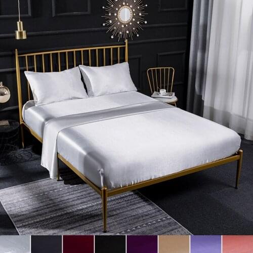 3/4 Pieces Set Satin Fitted Sheet Set Bedding Set Mattress Covers Pillowcase Deep Pocket Twin Queen King bedding set
