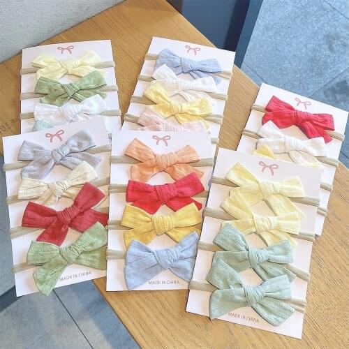 4PCS/Set Baby Girls Headband Multi Colors Bow Knot Head Bandage Kids Toddlers Headwear Hair Band Infant baby hair accessories