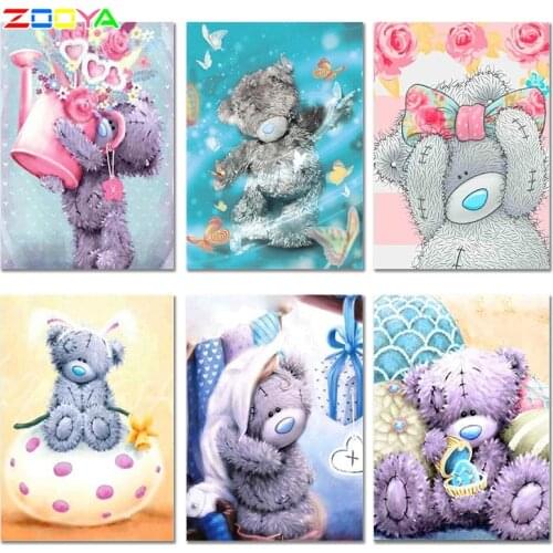 Full 5D Diamond Painting Cartoon Bears Diamond Embroidery 5D Diy Animals Diamond Mosaic Paintings Bear Toy Home Decoration Gift