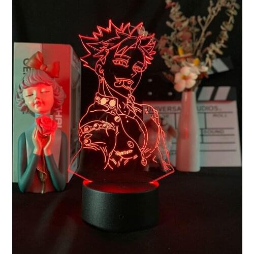 The Seven Deadly Sins Anime Figure Ban Silhouettes 3D Visualization Night Light Otaku Fans Room Decor Table Lamp Home Decoration
