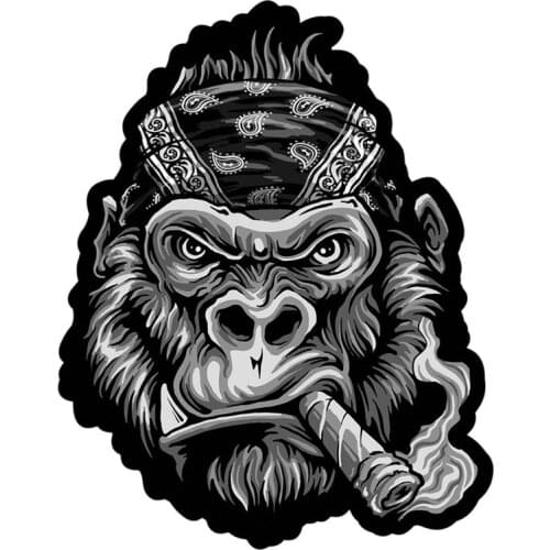 Bandana Gorilla Patch Smoking Funny Car Sticker Bumper Motorcycle Helmet Decal KK Vinyl Auto Decoration Waterproof PVC