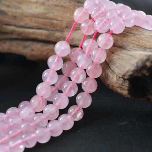 Joanlyn Natural Brazil Rose Quartz Beads NOT Dyed 2mm-14mm Smooth Polished Round 15 Inch Strand RZ02