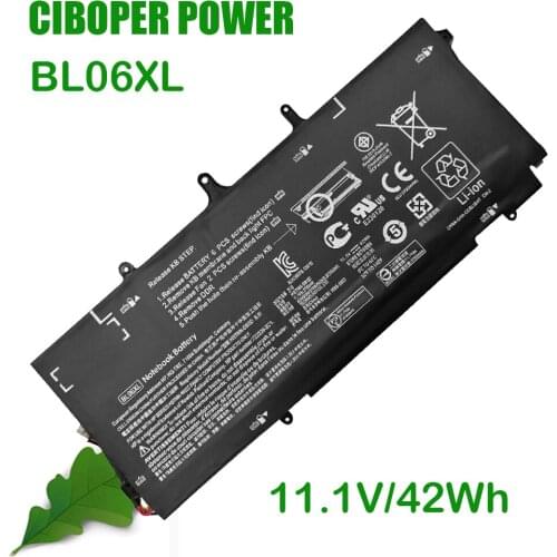CP Genuine Laptop Battery BL06XL 11.1V 42Wh For Folio 1040 G0 G1 G2 HSTNN-DB5D HSTNN-W02C Compatible With BL06042XL
