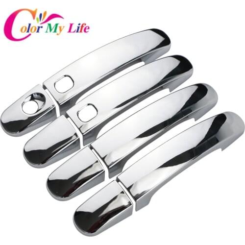 Color My Life Car Chrome Door Handle Protective Cover Trim Stickers Fit for Ford Kuga Escape 2013 - 2016 For Ford Focus 3 4 MK3