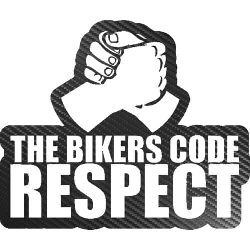 DecalsMe 15x12.7cm The Bikers Code Respect Vinyl Carbon Fiber Funny Car Stickers 3D JDM Stickers on Auto Motorcycle Decals